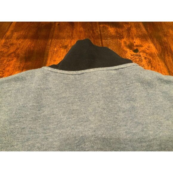 Brooks Brothers Men's Blue 1/4 Zip Pullover W/ Navy Blue Collar, Size XL - Picture 7 of 8